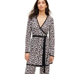 DVF x Target V-Neck Neutral Poppy Sweater Wrap Top